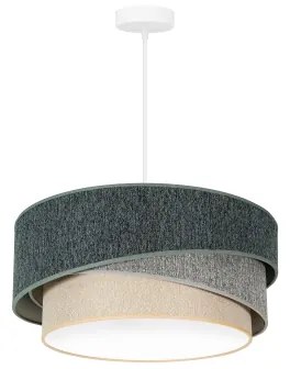 Duolla-Lampadario a sospensione con filo KOBO ECO REC. 1xE27/15W/230V diametro 45 cm verde/grigio/color crema