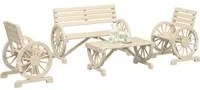 Set Salotto da Giardino 4 pz in Legno Massello di Abete 3207131