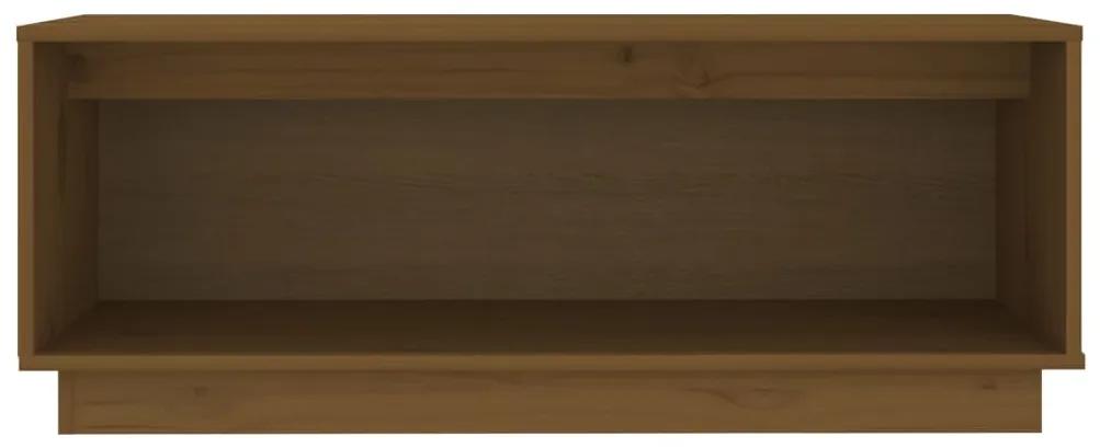 Mobile porta tv miele 90x35x35 cm in legno massello di pino