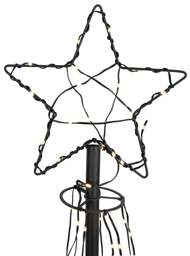 Lampada da terra natalizia albero nero 150 cm con LED e timer IP44 - Ugoku