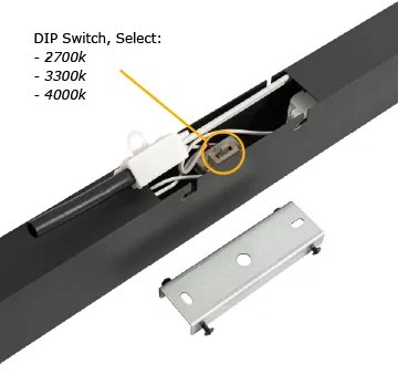 Plafoniera nera con LED dimmerabile a 3 livelli 2700-4000K con interruttore DIP - Keane