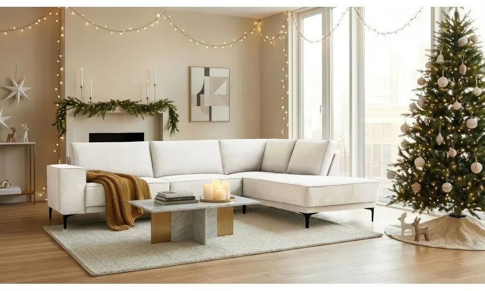 Divano angolare color crema (con penisola a destra) Copenhagen – Scandic