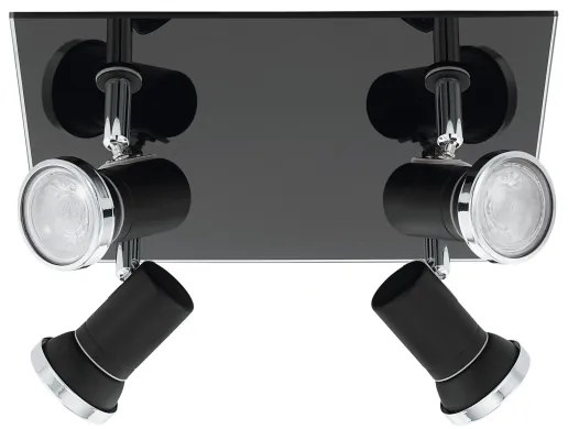 Eglo 780428 - Faretto LED da bagno BABILONE 4xGU10/3W/230V IP44 nero