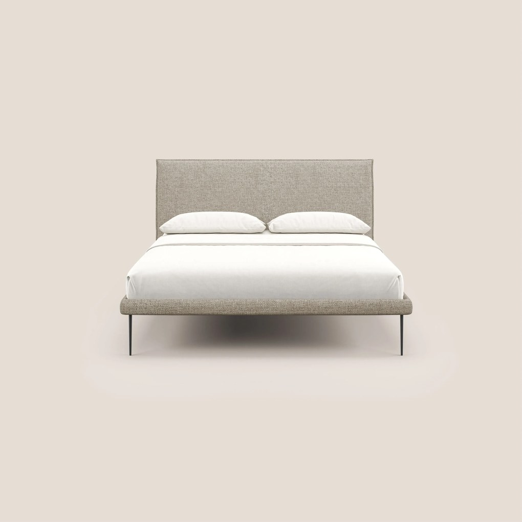 Theo letto imbottito moderno sfoderabile con piedi alti in metallo in tessuto impermeabile T10