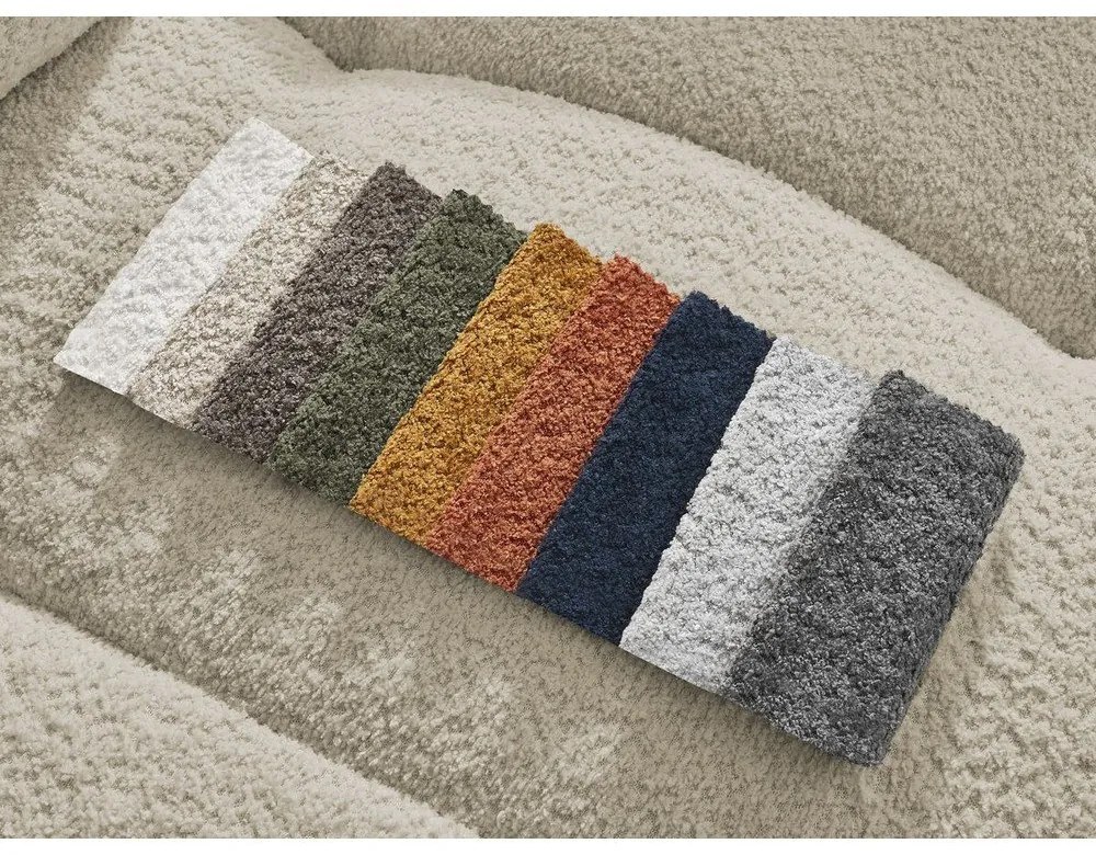 Divano angolare beige allungabile/con contenitore (con penisola a destra/con chaise lounge) con rivestimento in bouclé Roxelane – Bobochic Paris