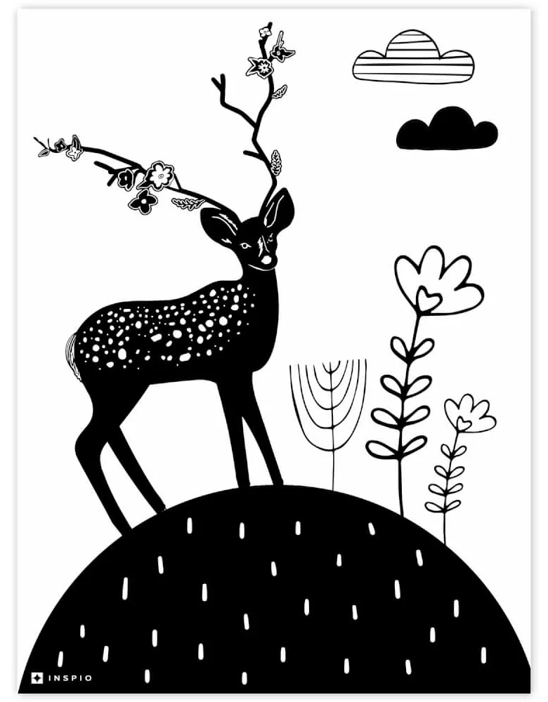 Quadro da parete - capriolo sul monte | Inspio