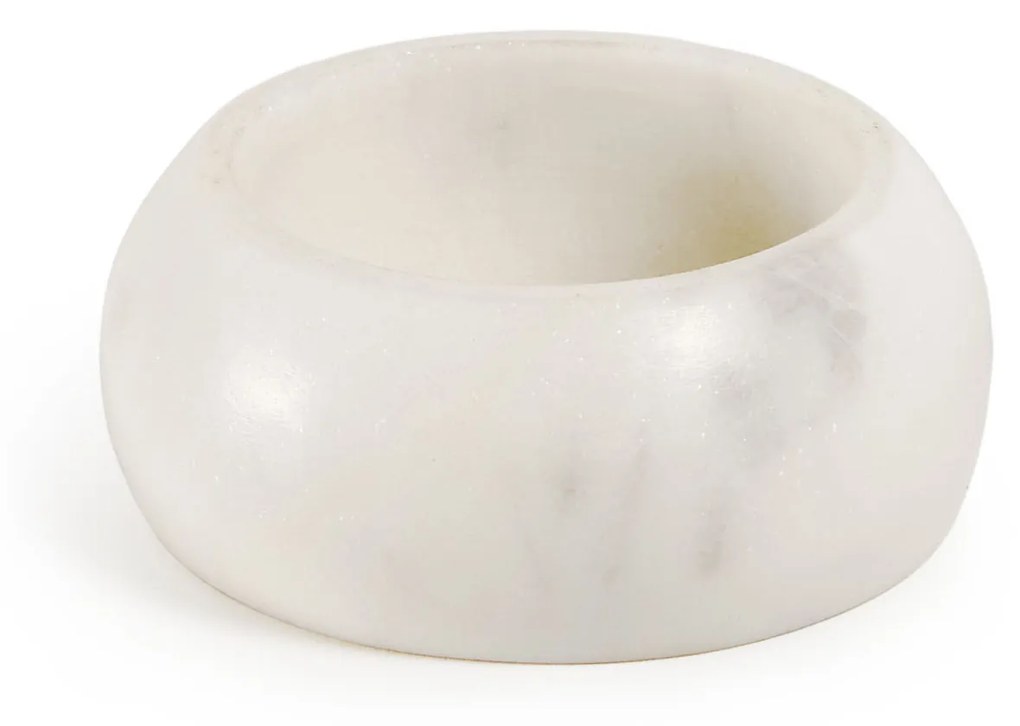 Kave Home - Set Cinderella di 2 portatovaglioli ad anello in marmo bianco
