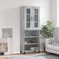 Credenza Grigio Cemento 69,5x34x180 cm in Legno Multistrato 3198749