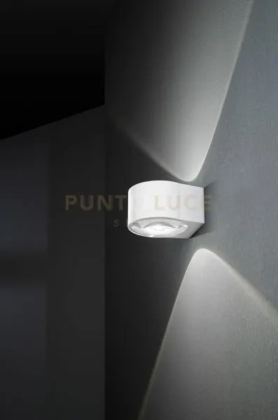 Applique alluminio colore bianco opaco vision led biemissione 12w  ...