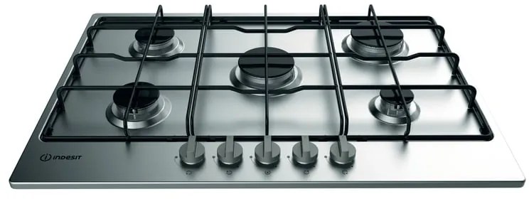 Piano cottura 5 fuochi L 73 cm THP 752 IX/I INDESIT silver griglie in acciaio smaltato
