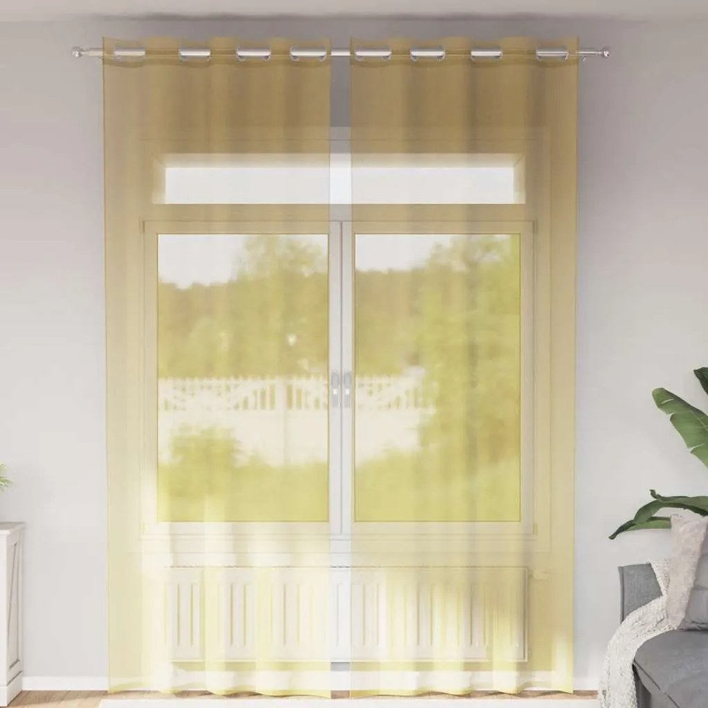 Tende İn Voile Con Occhielli 2 Pz Giallo /