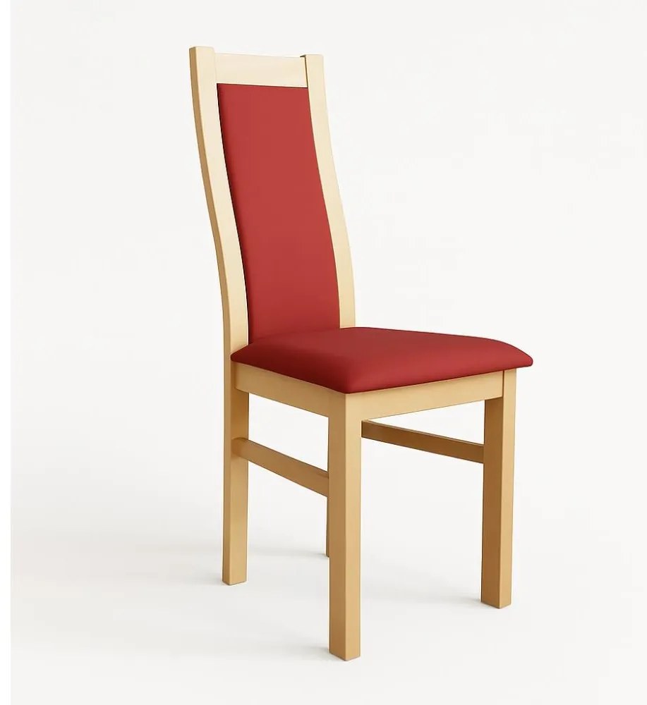 Sedia da pranzo ZOE rovere/rosso