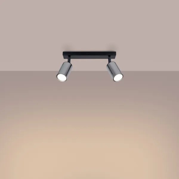 Sollux SL.1367 - Faretto WINX 2xGU10/10W/230V nero/cromo