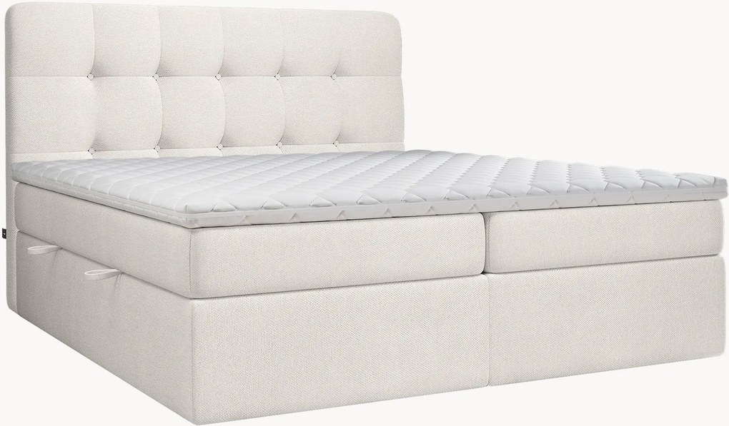 Letto boxspring fatto a mano con contenitore Space, H2