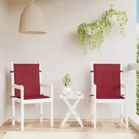 Cuscini per Sedia 2 pz Rosso Vino 100x50x7 cm in Tessuto 314140