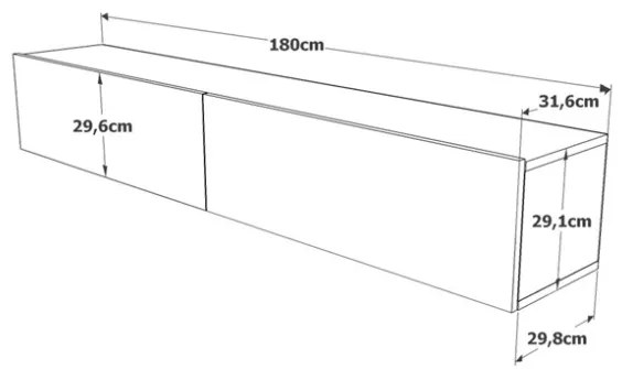 Mobile Tv Sospeso 180x32x30 Effetto Legno Rovere e Antracite Future