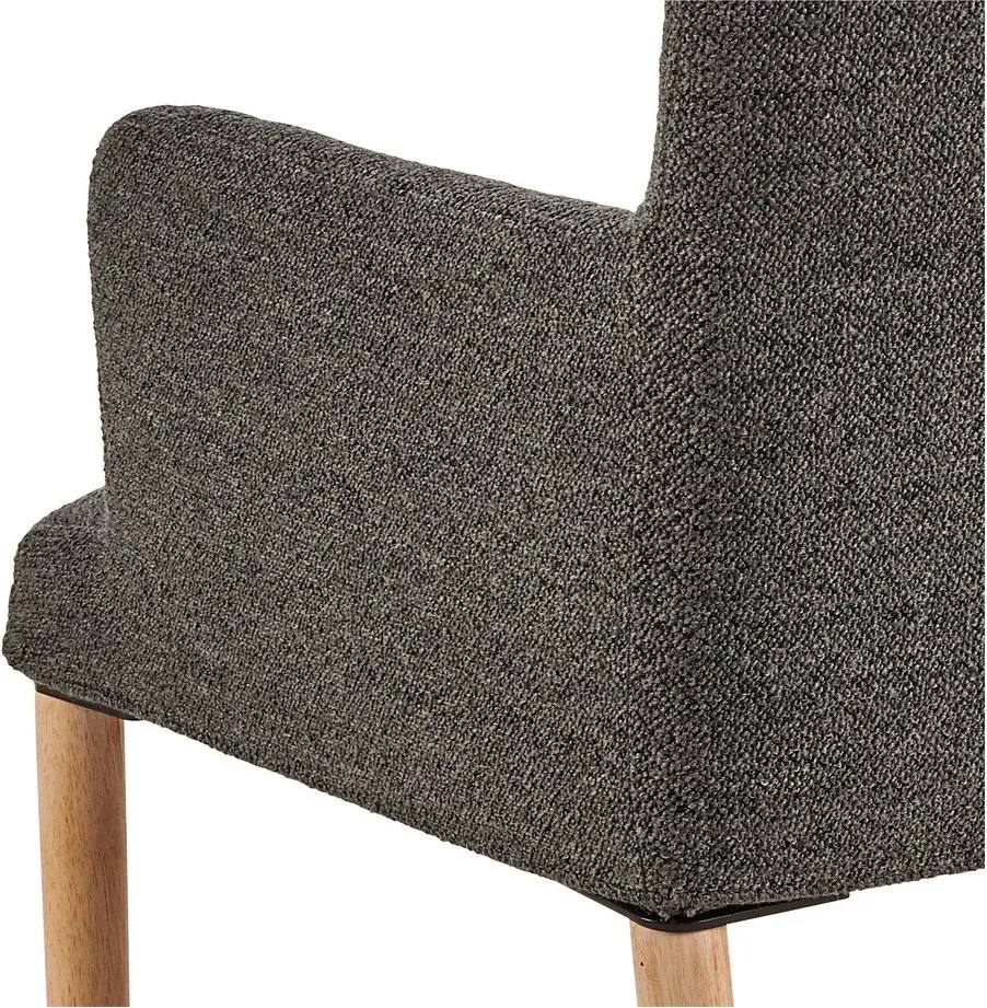 Sedia da pranzo grigia in imbottito con braccioli Zoe – Actona