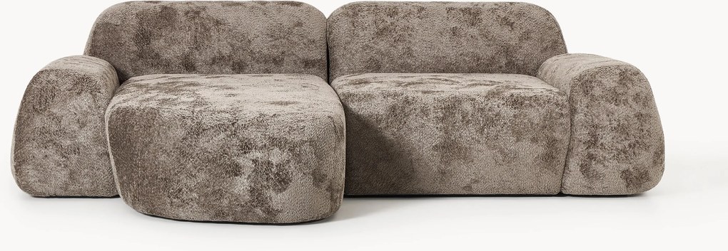 Divano angolare componibile 3 posti in teddy bouclé Wolke