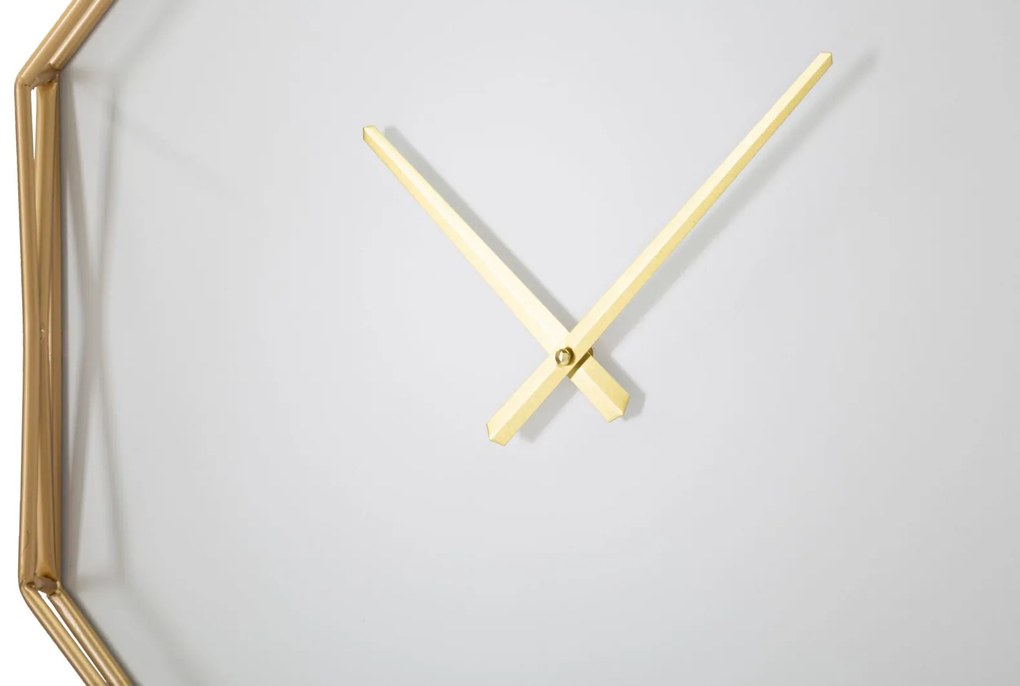 Orologio da muro ottagonale in metallo dorato 56 cm