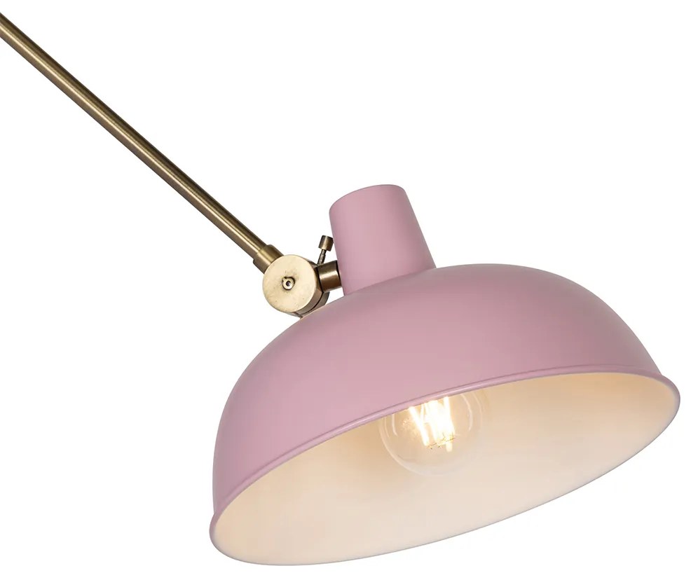 Applique da parete retrò rosa con bronzo - Milou