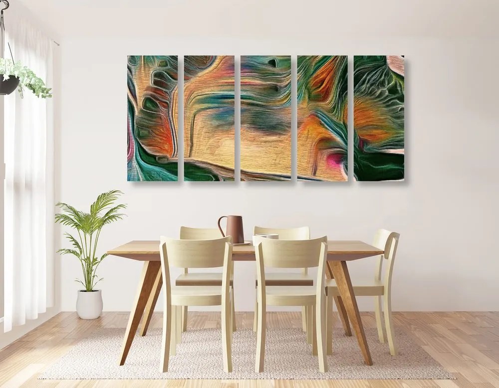 Quadri 5 pezzi – Astrazione psichedelica