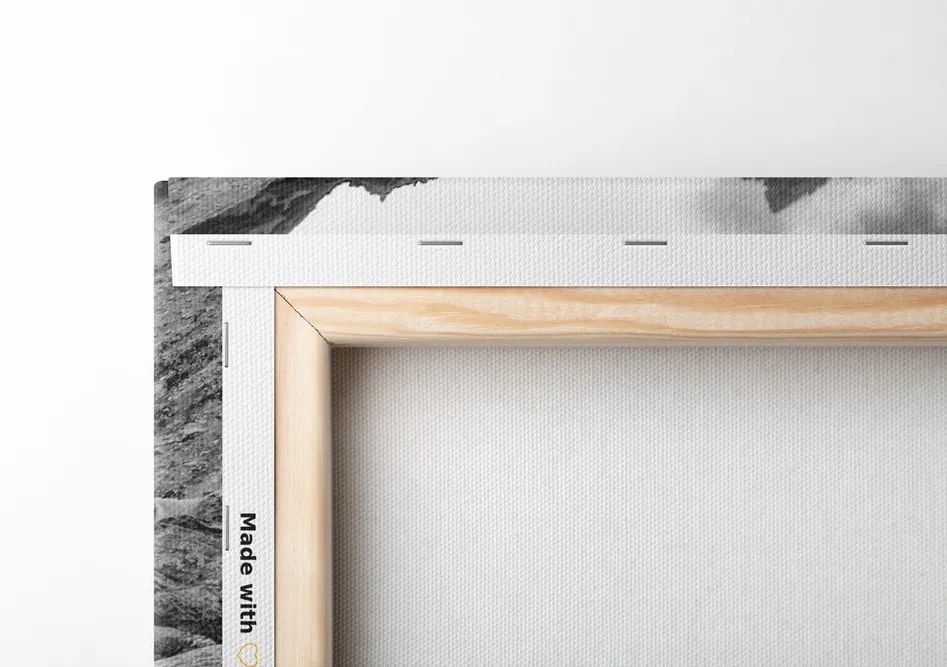 Stampa su tela – Cascate alpine in bianco e nero