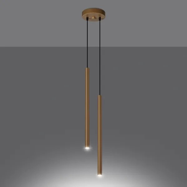Sollux SL.1305 - Lampadario a sospensione con filo PASTELO 2xG9/8W/230V oro