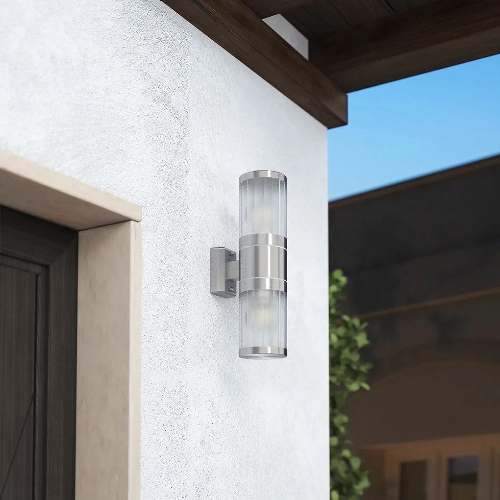 Applique E27 Cilindrica Bidirezionale IP54 da Esterno - Inox