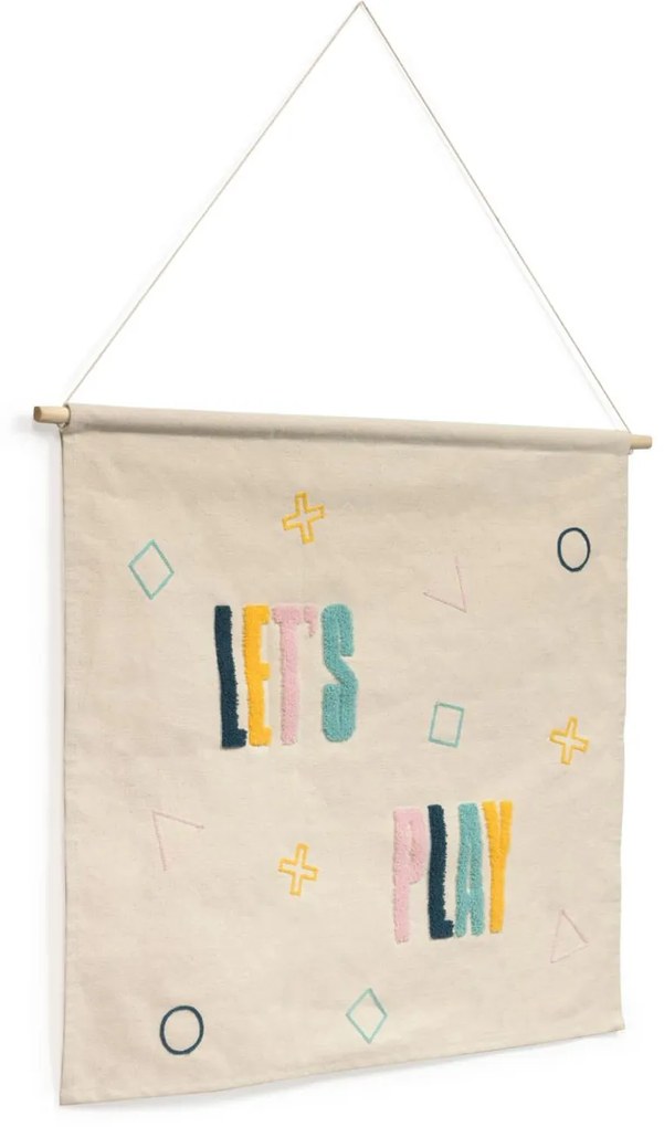 Kave Home - Decorazione da parete Dipsi 100% cotone multicolore let's play 52 x 60 cm