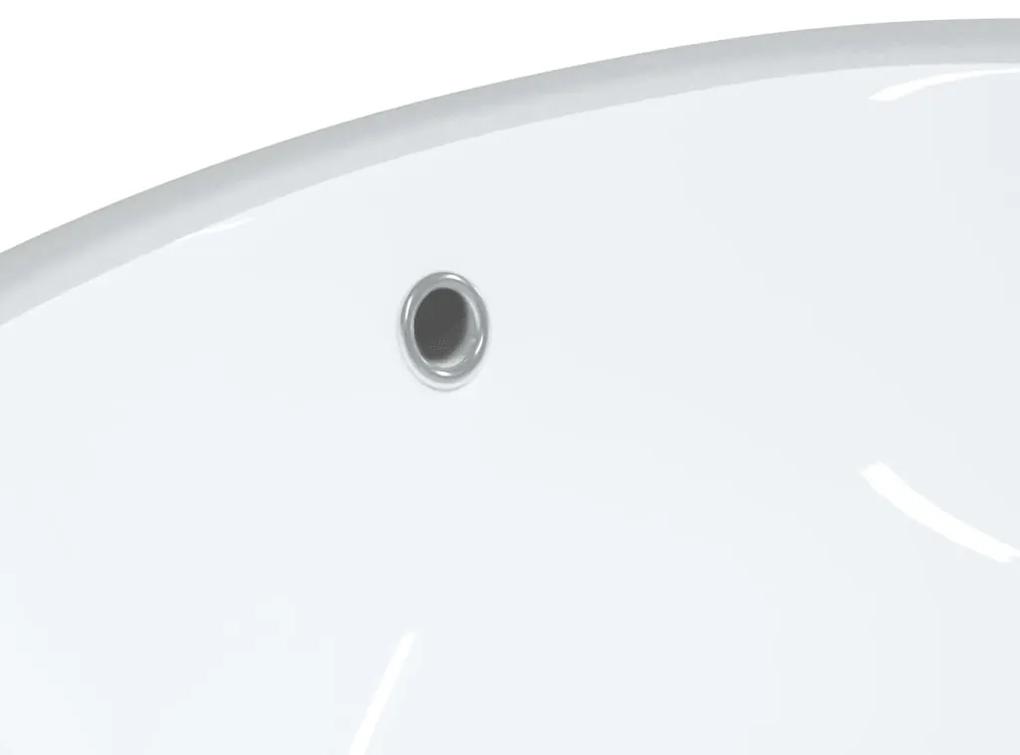Lavandino da Bagno Bianco 47x39x21 cm Ovale in Ceramica