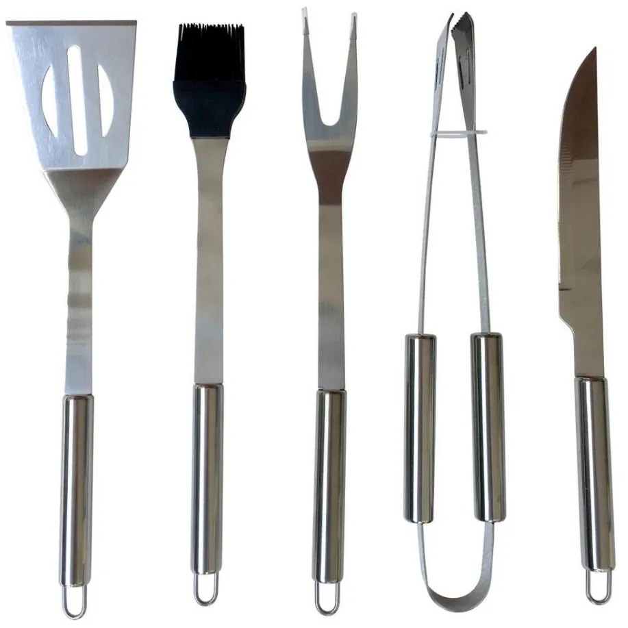 Fieldmann - Utensili per grigliare 5 pezzi in acciaio inox