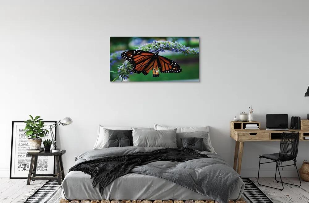 Quadro su tela Farfalla di fiori 100x50 cm