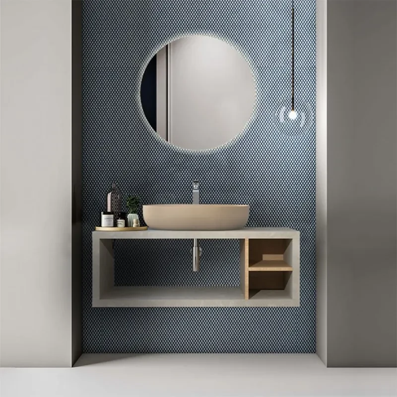 Inserto reversibile in rovere miele per mobile bagno sospeso aperto Master