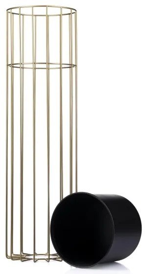 Vaso da fiori in metallo LOFT 70x20 cm oro/nero