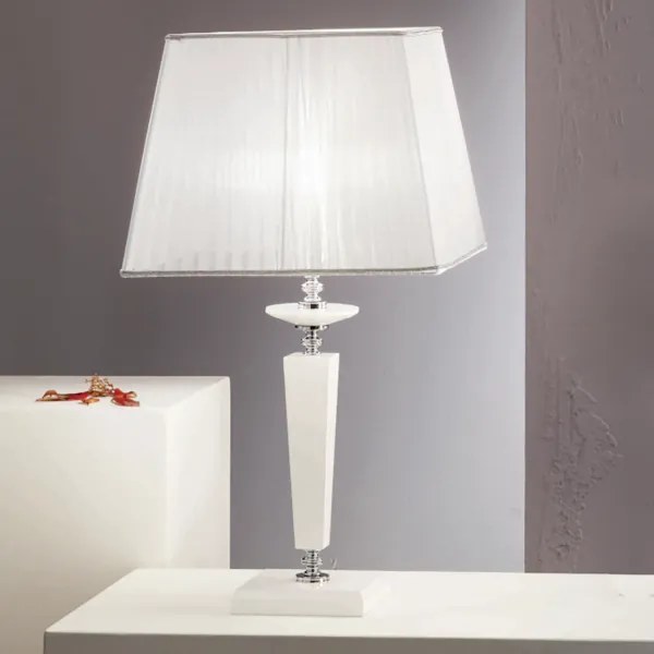Lume da tavolo 33x64 cm CHERUBINI in vetro e cristallo ottico Bianco