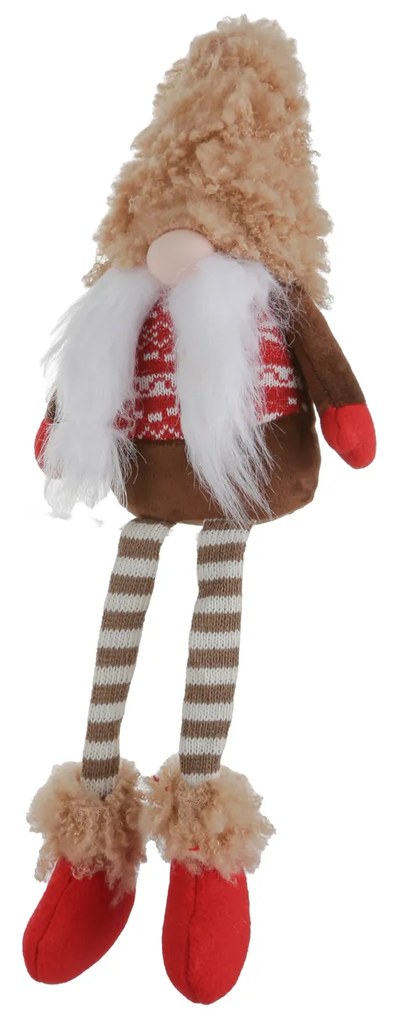 Gnomo Natale gambemolli 55 cm cappello beige peluche