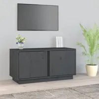 Mobile Porta TV Grigio 80x35x40,5 cm in Legno Massello di Pino cod mxl 26287