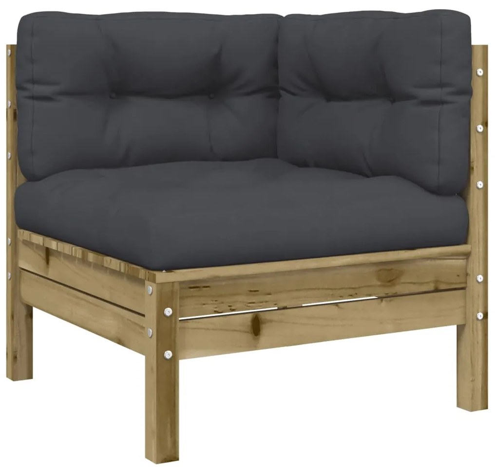 Set divani da giardino 9pz con cuscini legno impregnato di pino