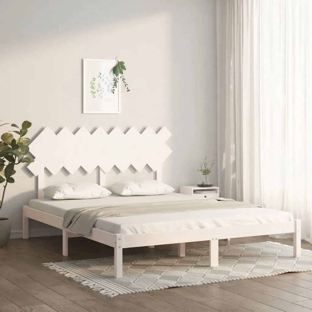 Giroletto Bianco 160x200 Cm İn Legno Massello /