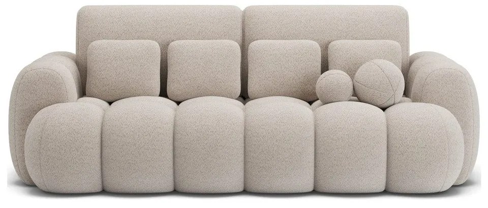 Divano beige allungabile con rivestimento in bouclé 256 cm Cotonn – ELTAP