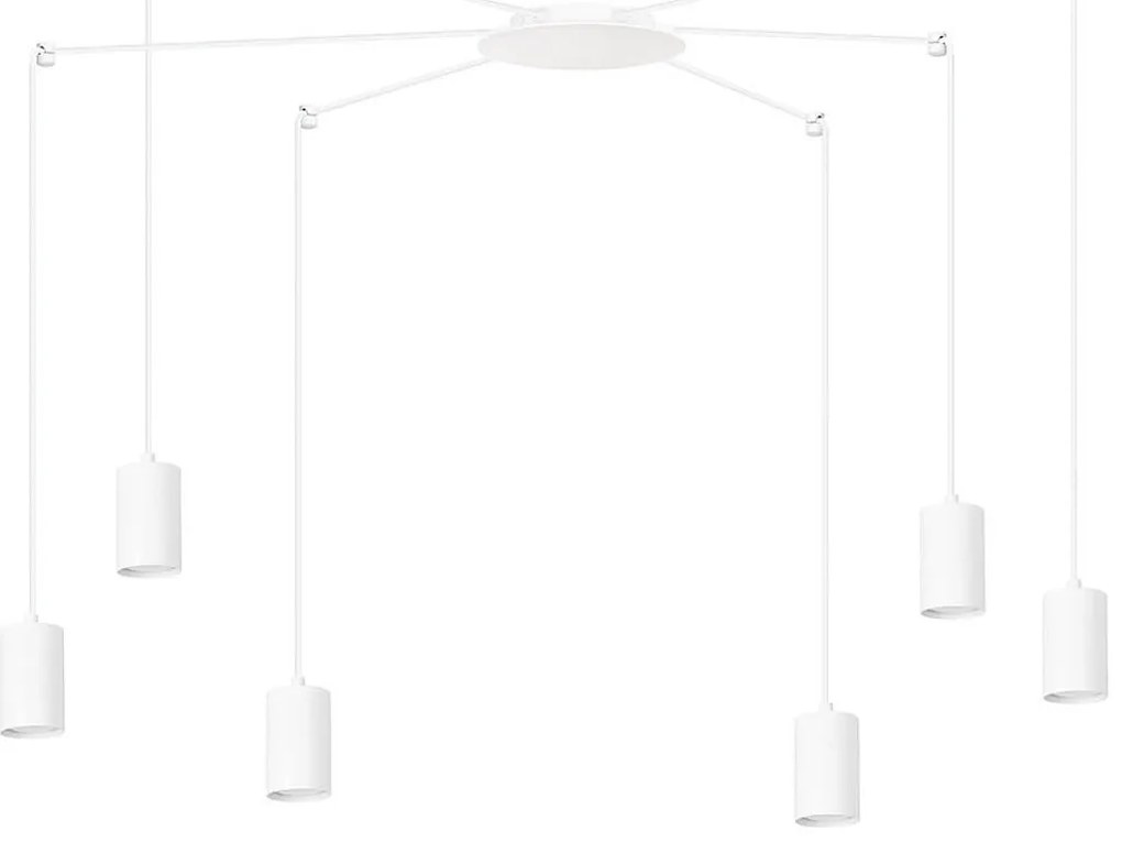Lampadario a Sospensione in Acciaio TRAKER 6 BLACK e WHITE
