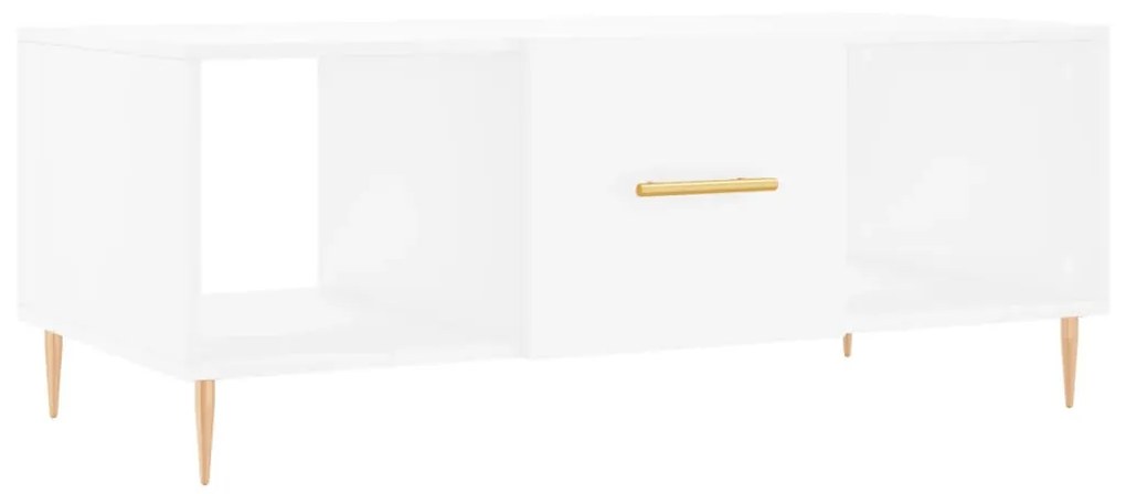 Tavolino da salotto bianco 102x50x40 cm in legno multistrato