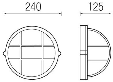 Alfa 24Ø con griglia larga led 17W 4000K