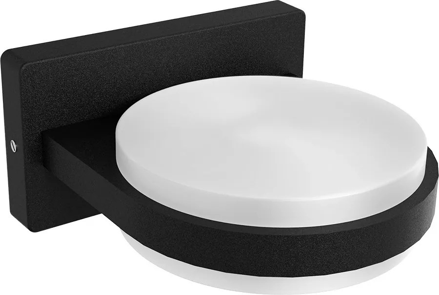 Applique LED 12W Circolare per esterni a Luce Diffusa IP54 Nera Colore Bianco Naturale 4.000K