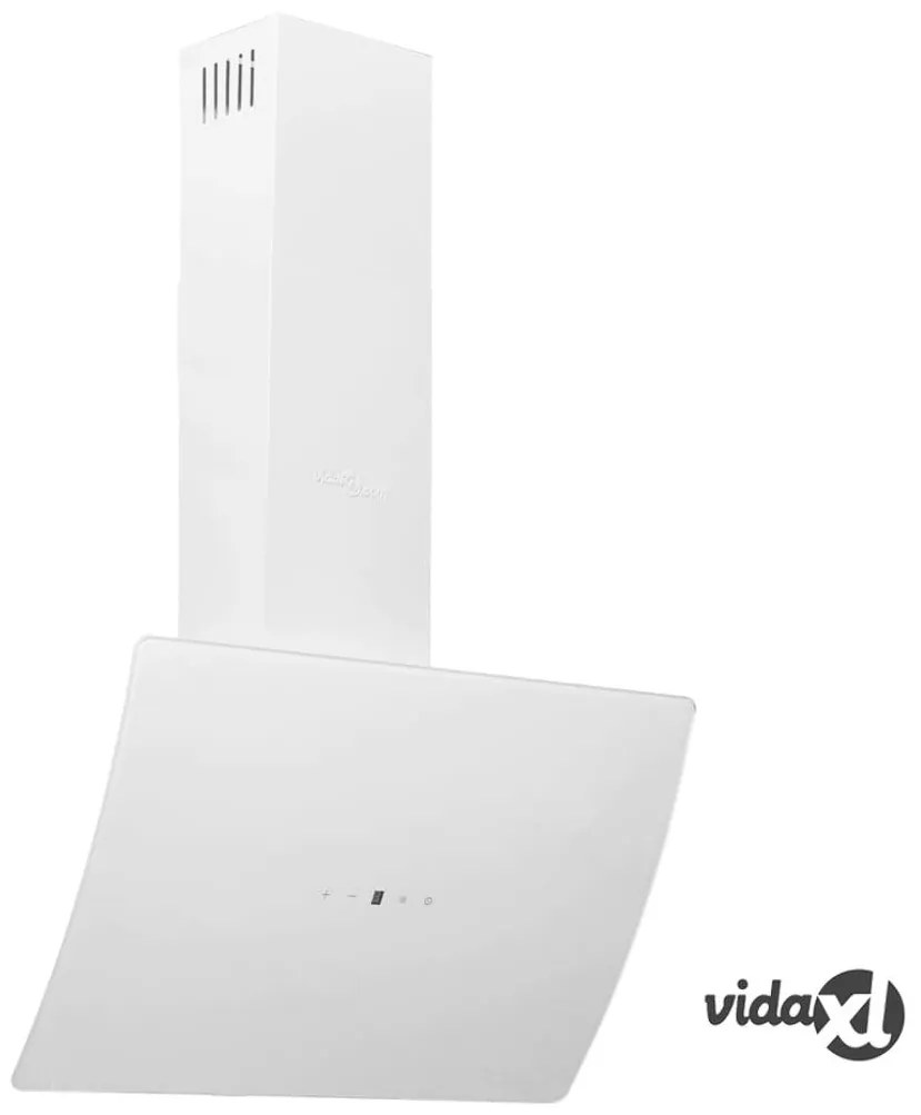 vidaXL Cappa a Parete 60 cm in Acciaio e Vetro Temperato Bianco