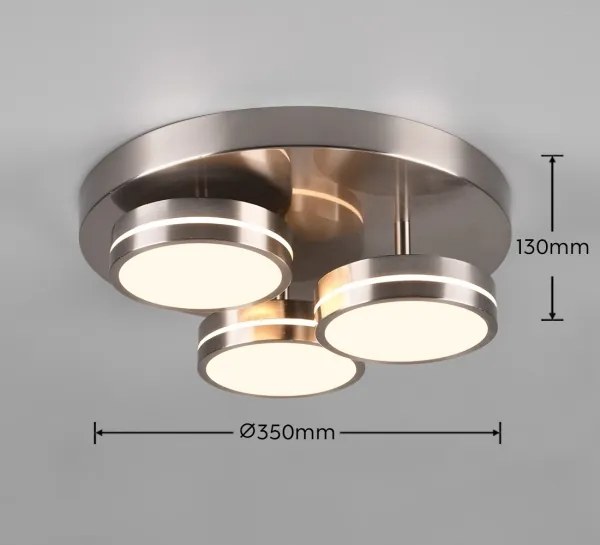 Trio - Plafoniera a LED dimmerabile FRANKLIN 3xLED/8,5W/230V Ø 35 cm cromata
