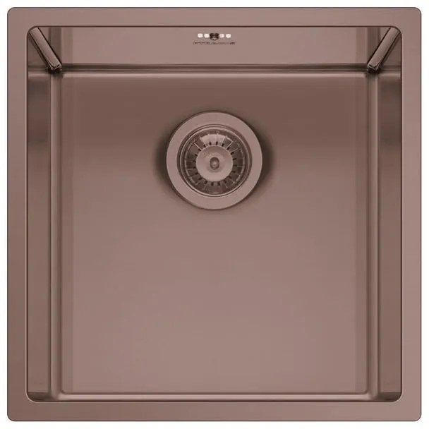 Lavello sottotop 1 vasca in inox rame PYRAMIS Astris L 40 x L 40 cm