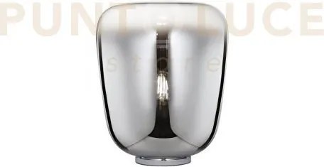Lume smoke cromo 1 luce attacco e27 33x39,8cm in vetro soffiato