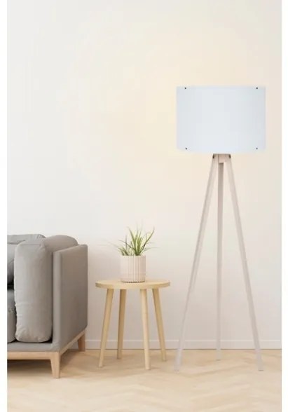 Lampada Treppiede Da Terra 38x145 Cm Design Moderno Bianco e Crema