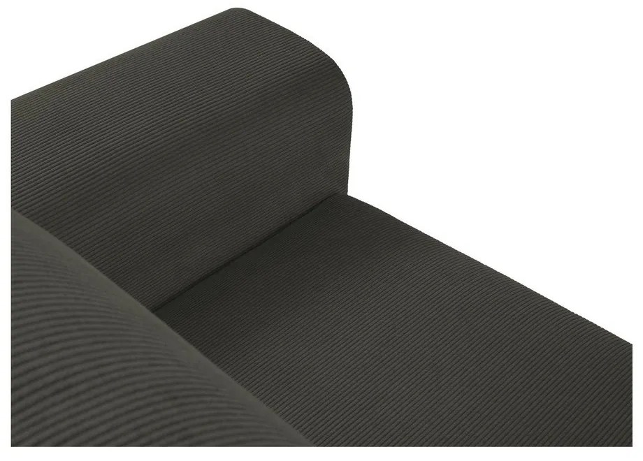 Divano angolare nero allungabile e con contenitore (con penisola a sinistra/con chaise lounge) con rivestimento in velluto a coste Kyoto – Cosmopolitan Design